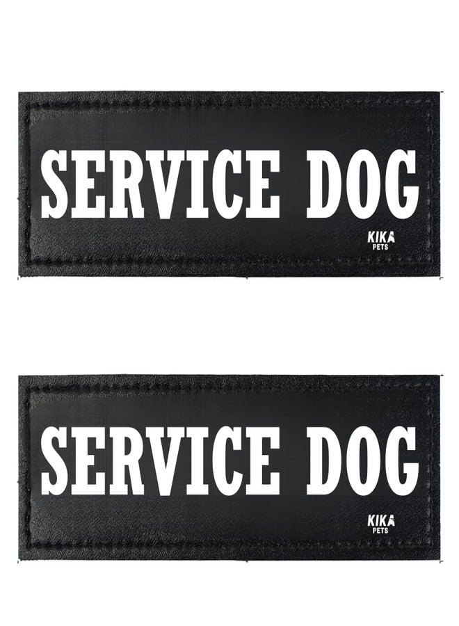 KIKA Pets Name Tag Service Dog for Dog Harness and Pet Carrier Bags with Velcro Backing, Pack of 2 pcs - Image 1